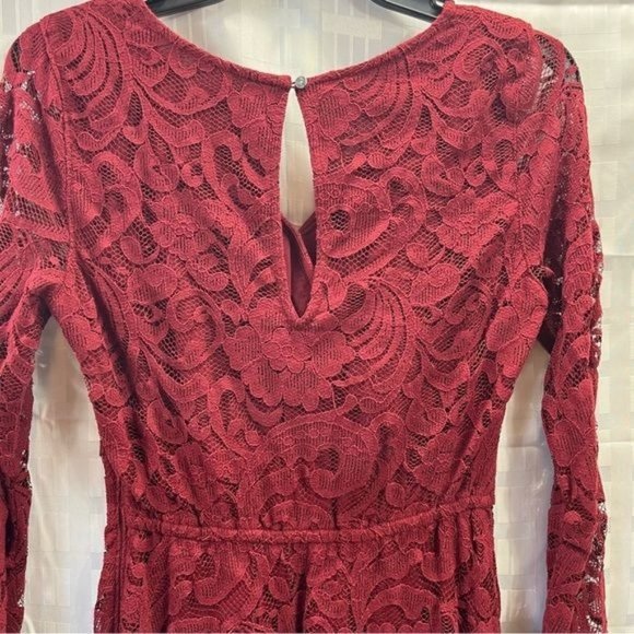 Hollister Dress Womens Size Small Maroon Lace Long Sleeve , New With Tags - Picture 11 of 16